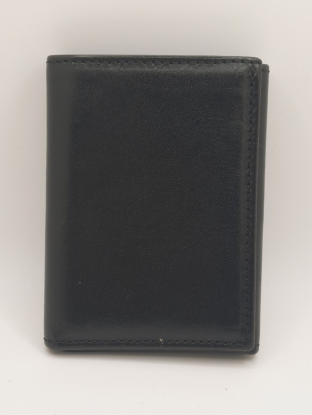 Vintage Simone Firenze Black Leather Trifold Wallet Italy